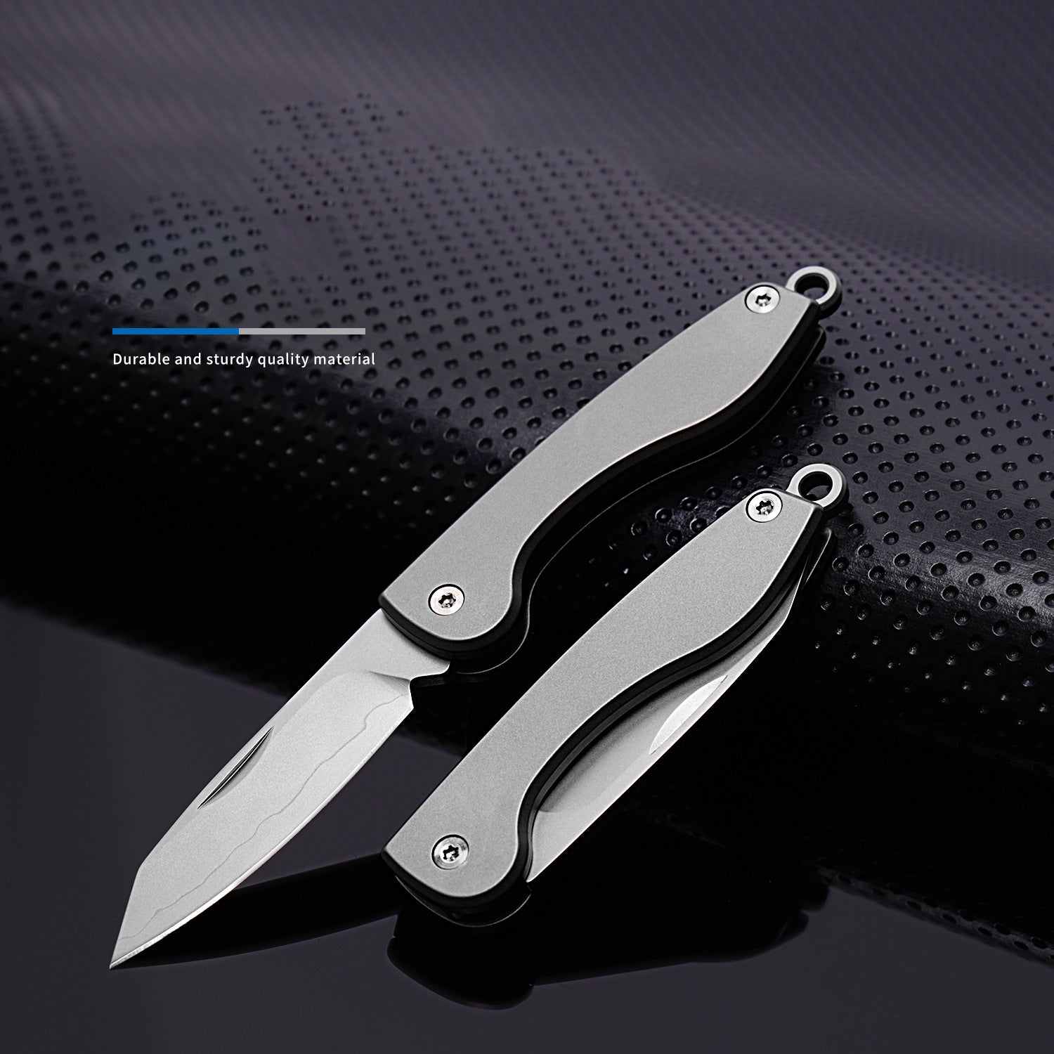 Mini Folding Titanium Utility Knife Portable Pocket Knife Camping Food Processing Food Construction Repair Outdoor Equipment Keychain Mouth