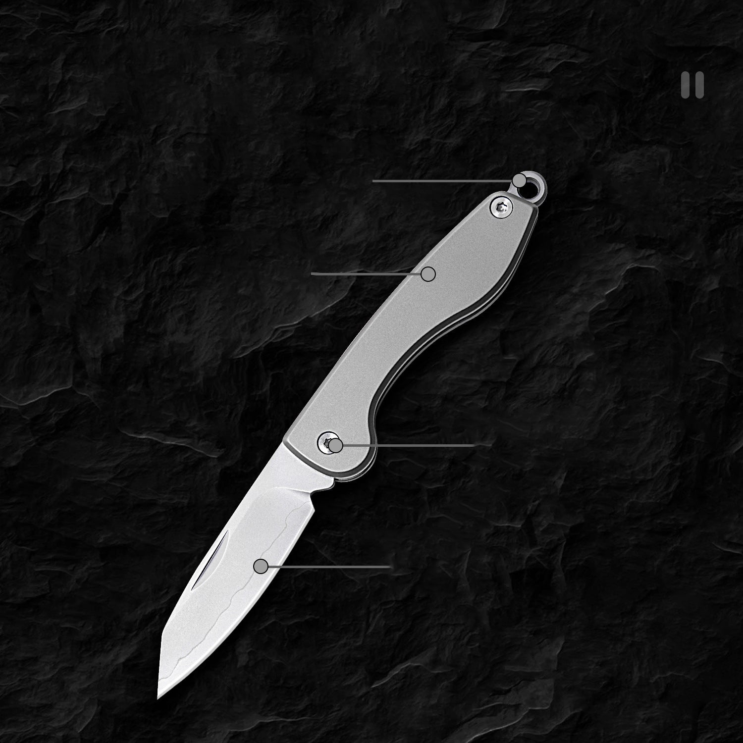 Mini Folding Titanium Utility Knife Portable Pocket Knife Camping Food Processing Food Construction Repair Outdoor Equipment Keychain Mouth