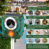 Ultrasonic Animal Repellent Deer Repellent Cat Repellent Outdoor Infrared Sensor Solar Animal Repeller Deterrent Raccoon Repellent Repel Dog Skunk Rabbit Away Yard