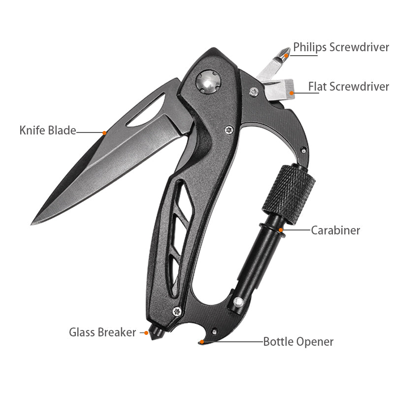 2025 Latest Design Indoor Multi-Functional Knives Outdoor DIY High Strength Multi-Functional Knives Carabiner Tools