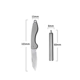 Mini Folding Titanium Utility Knife Portable Pocket Knife Camping Food Processing Food Construction Repair Outdoor Equipment Keychain Mouth
