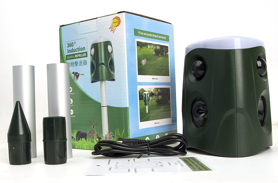 360°Ultrasonic Animal Repeller Cat Repellent Outdoor, Dog Repellent