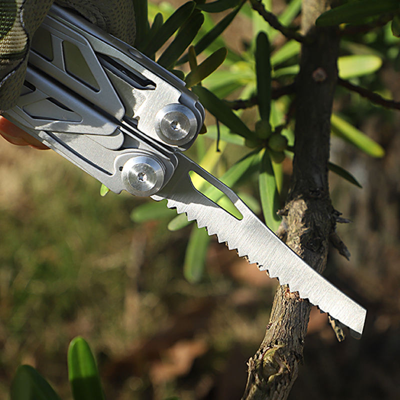 Foldable Multitool Pliers with Scissors and Screwdriver Stainless Steel Multi Tool Pliers with Replaceable Wire Cutters and Saw
