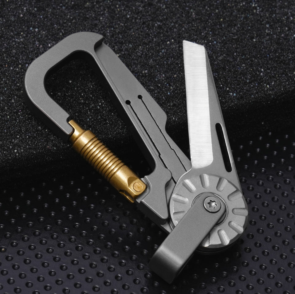 Tactical Multi-Tool Carabiner for Men - Heavy Duty Outdoor Gear Accessory with Bottle Opener & Keychain Hook