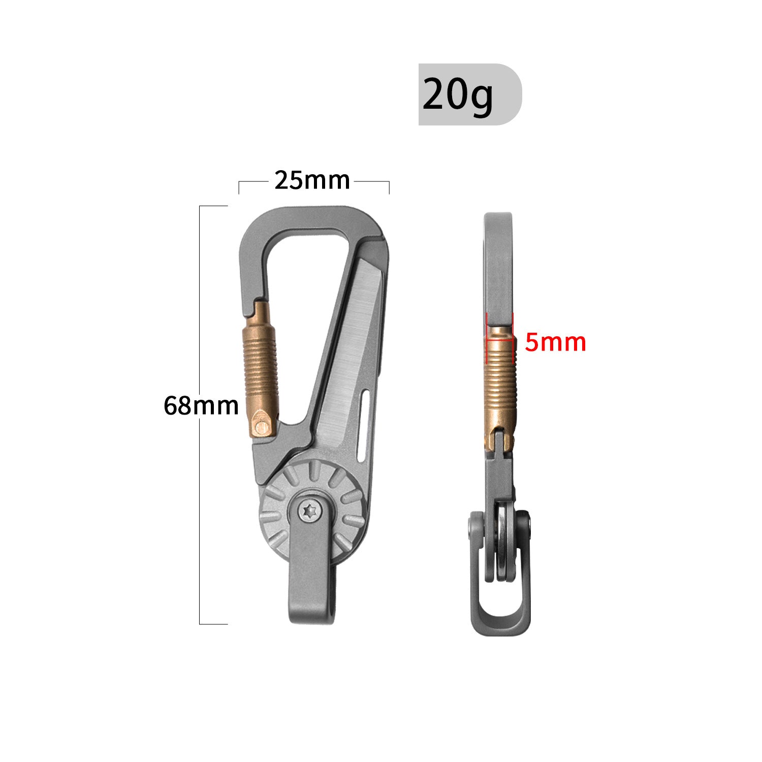 Tactical Multi-Tool Carabiner for Men - Heavy Duty Outdoor Gear Accessory with Bottle Opener & Keychain Hook