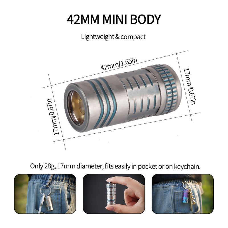 Keychain TItanium Alloy Flashlight EDC