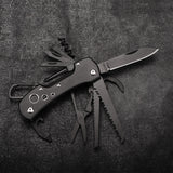15 Function All in One Mysterious Black Folding Multi Function Pocket Knife