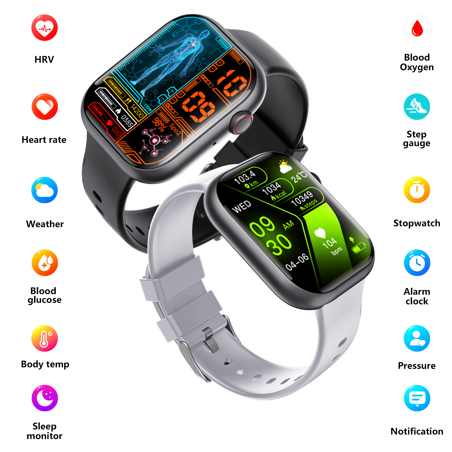 Smart Watch for Men Women Health: blood sugar monitor  blood lipids Uric acid