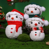 Christmas Snowman Crochet Kit for Beginners, Crochet Starters Kit Adult, Complete Little Snowman Craft Knitting Kit with Crochet Hooks Yarns Step-by-Step Video Tutorials