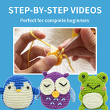 Beginners Crochet Kit with Easy Peasy Yarn - with Step-by-Step Video Tutorials