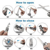 18 in 1 Silvery Outdoor Multitool Pliers Stainless Steel Folding Full Locking Combination Camping Multitool Pliers With Bits Driver