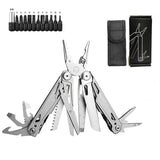 Foldable Multitools with Scissors and Screwdriver Stainless Steel Multi Tool Pliers with Replaceable Wire Cutters and Saw