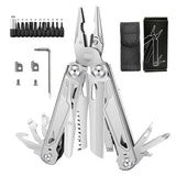 Foldable Multitools with Scissors and Screwdriver Stainless Steel Multi Tool Pliers with Replaceable Wire Cutters and Saw