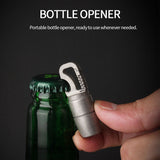 Titanium Alloy Keychain Mini Flashlight Light LED Multifunctional Bottle Opener