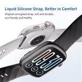 Smartwatch with a liquid silicone strap on a light gray background