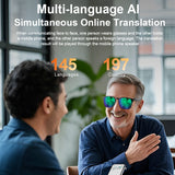 Ai Translation Smart Glasses with Bluetooth for Men Women with 140 Language Color-Change Lens Clear Headphone with Speaker Sunglasses