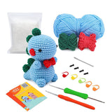 The WAWAJI Beginners Crochet Kit with Easy Peasy Yarn，Crochet Animal Kit, Knitting Kit with Yarn, Polyester Fiber