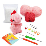The WAWAJI Beginners Crochet Kit with Easy Peasy Yarn，Crochet Animal Kit, Knitting Kit with Yarn, Polyester Fiber