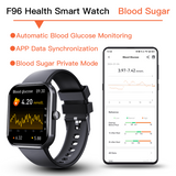 Blood Sugar Glucose Monitor Smart Watch for Diabetics SOS Emergency Alarm Call