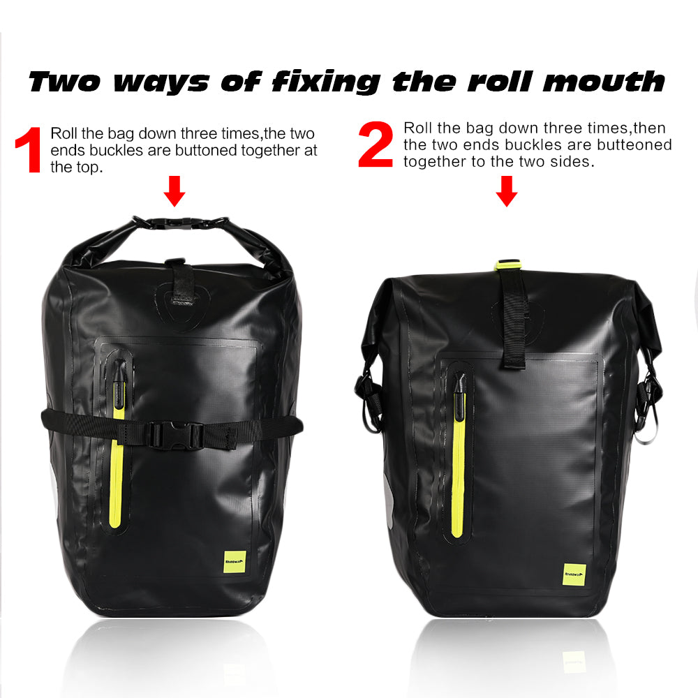 Rhinowalk Bike Pannier Bag 25L Waterproof Bicycle Bag Motor Pannier Backpack Shoulder Bag