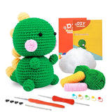 The WAWAJI Beginners Crochet Kit with Easy Peasy Yarn，Crochet Animal Kit, Knitting Kit with Yarn, Polyester Fiber