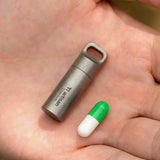 Mini Sealed Waterproof Pill Box Pure Titanium Perfume Storage Case