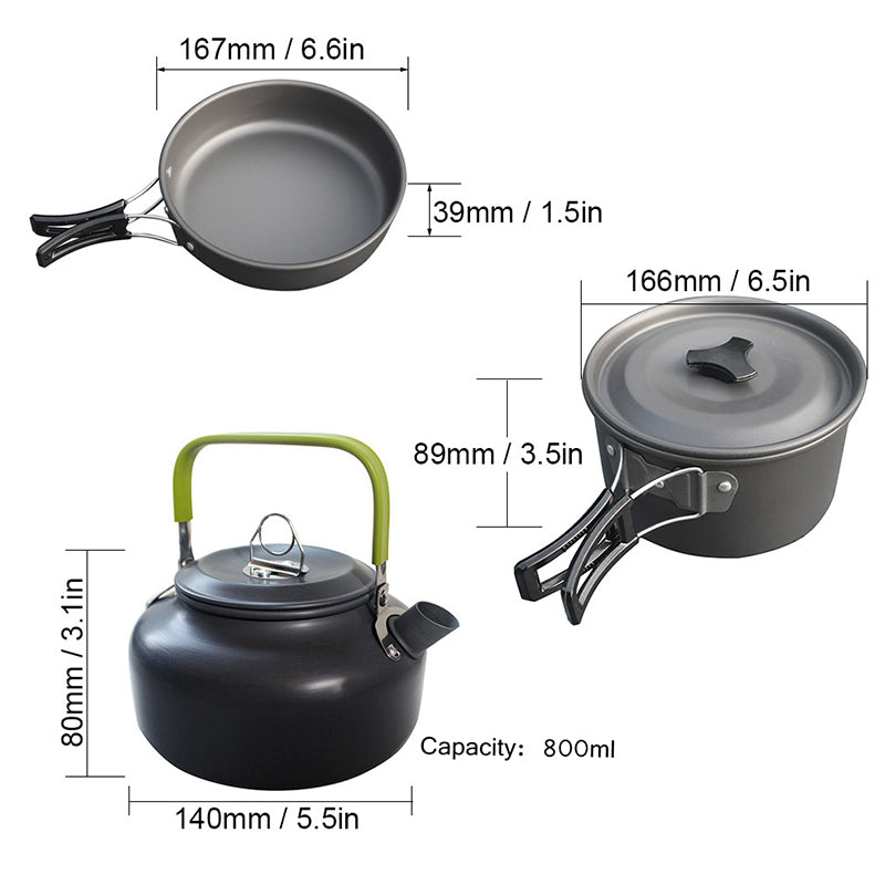 Outdoor Cooking Pots Pans Size