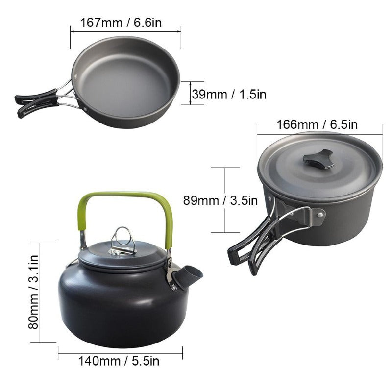 1.2l Aluminum Camping Kettle, Outdoor Portable Hard Oxidation Coffee And  Tea Pot, For Camping And Hiking