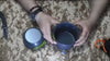 Outdoor Camping Cookware Backpacking Bowl Pot+ Mini Canister Stove Burner Foldable