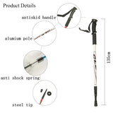 2Pc/Pair 135CM Walking Stick Trekking Aluminum alloy Climbing Stick